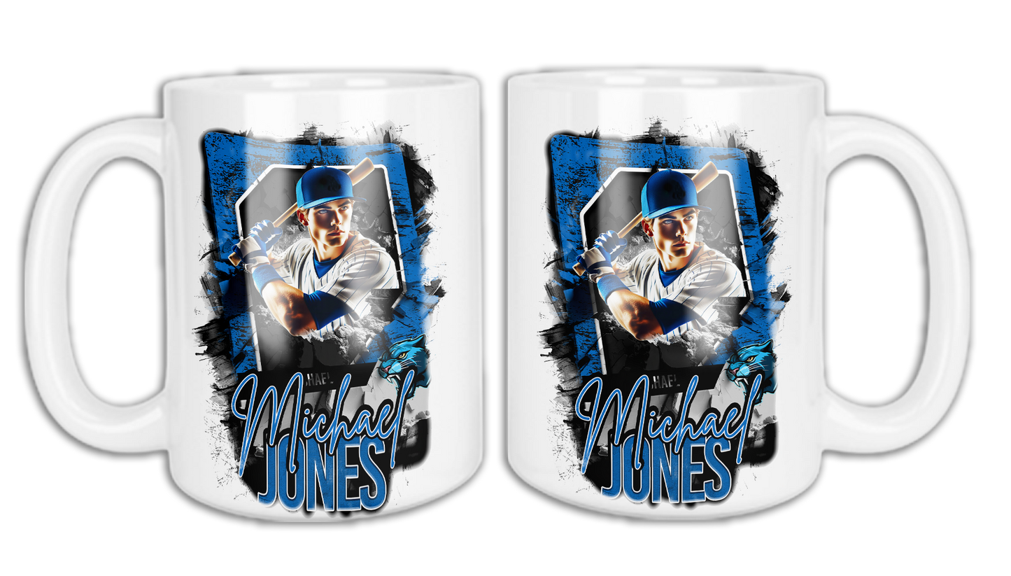 Personalized Baseball Card 15 oz Mug #1