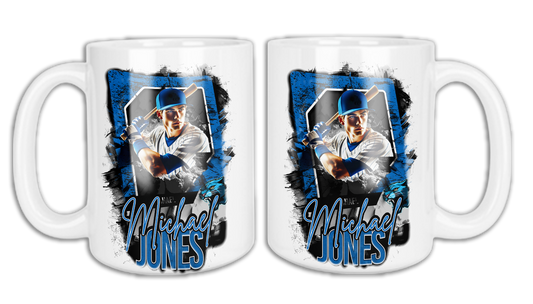 Personalized Baseball Card 15 oz Mug #1