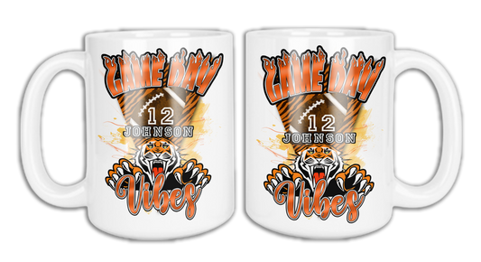 🎉Custom Game Day Vibes Graphic 15 oz. Ceramic Mug🎉