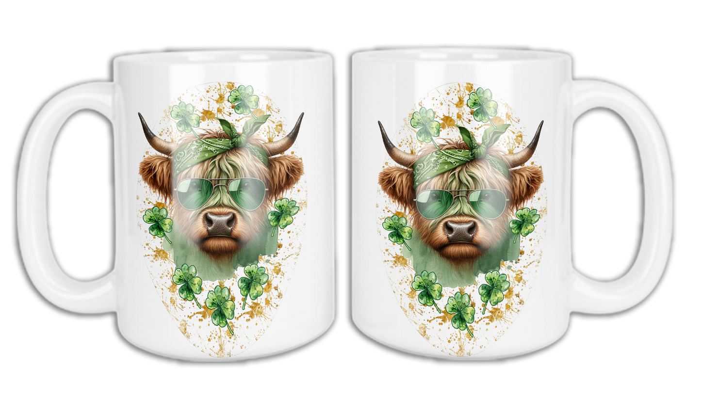 🍀"Highland Cow" St. Patrick's Day Graphic Mug🍀