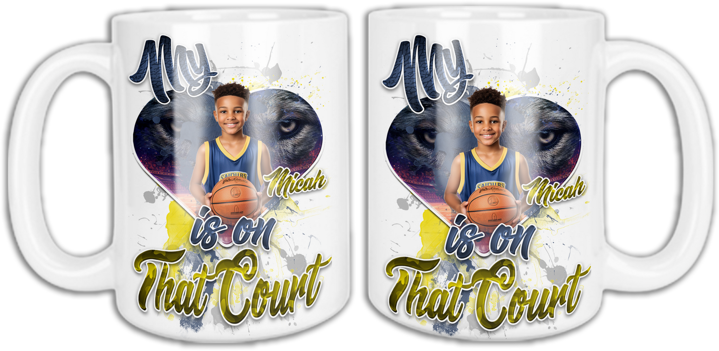 🎉Personalized My Heart Is On That Court Graphic Ceramic Mug🎉