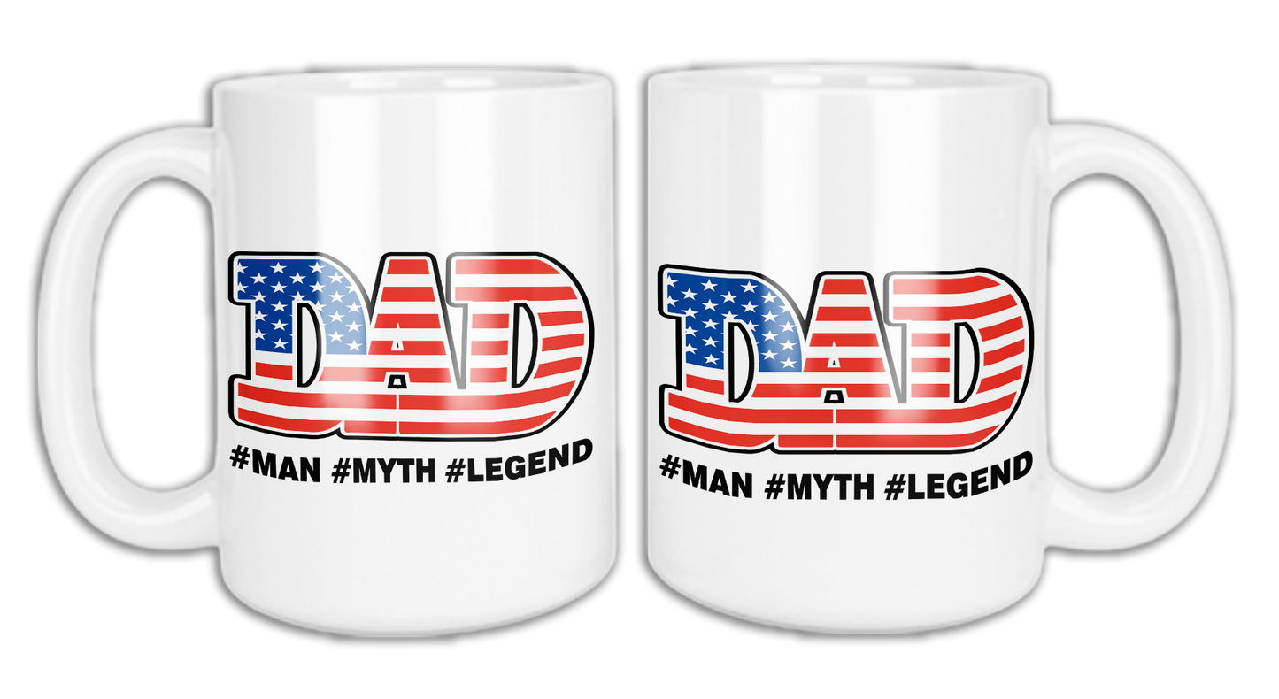 Dad - Man, Myth, Legend T-Shirt, Hand Towel, Mug, Father's Day Gift, Dad Gift