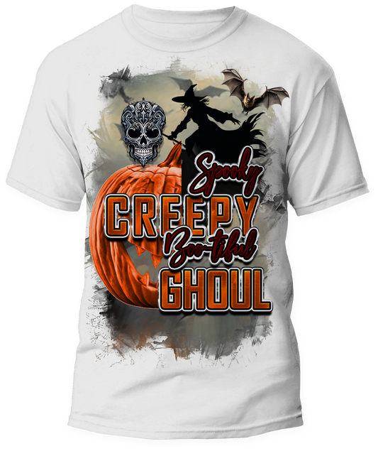 "Creepy Ghoul" Halloween Graphic T-Shirt - For You and Your Family🎉