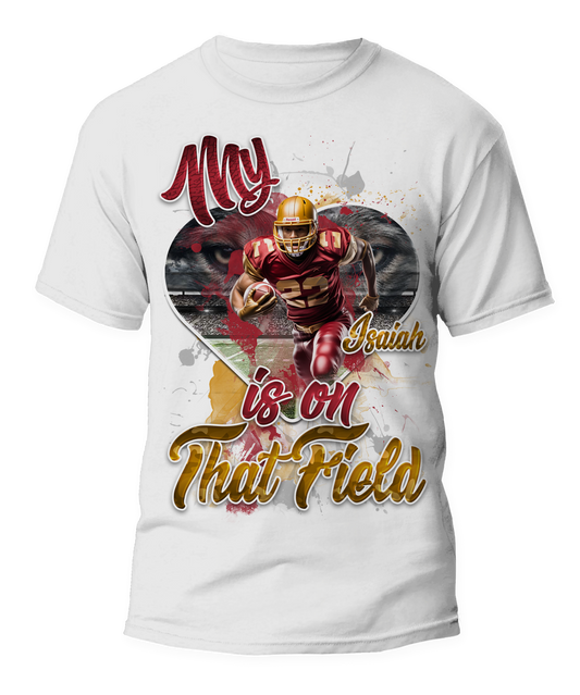 🎉Personalized "My Heart Is On That Field" Graphic T-Shirt - For You and Your Family🎉