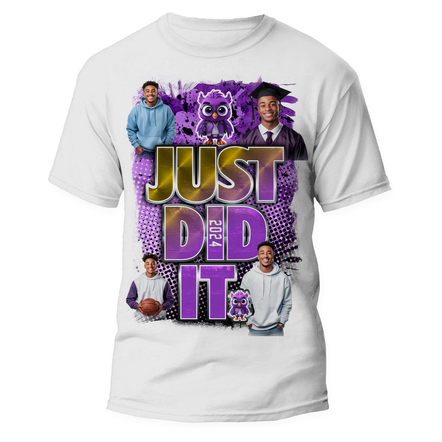 🔥Custom Class Of 2024 "Just Did It" Watercolor Collection Graduation T-Shirt, Stole, Hand Fan and Button 🔥Each Item Priced Separately