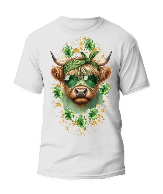 🍀 "Highland Cow" St. Patrick's Day Graphic T-Shirt🍀