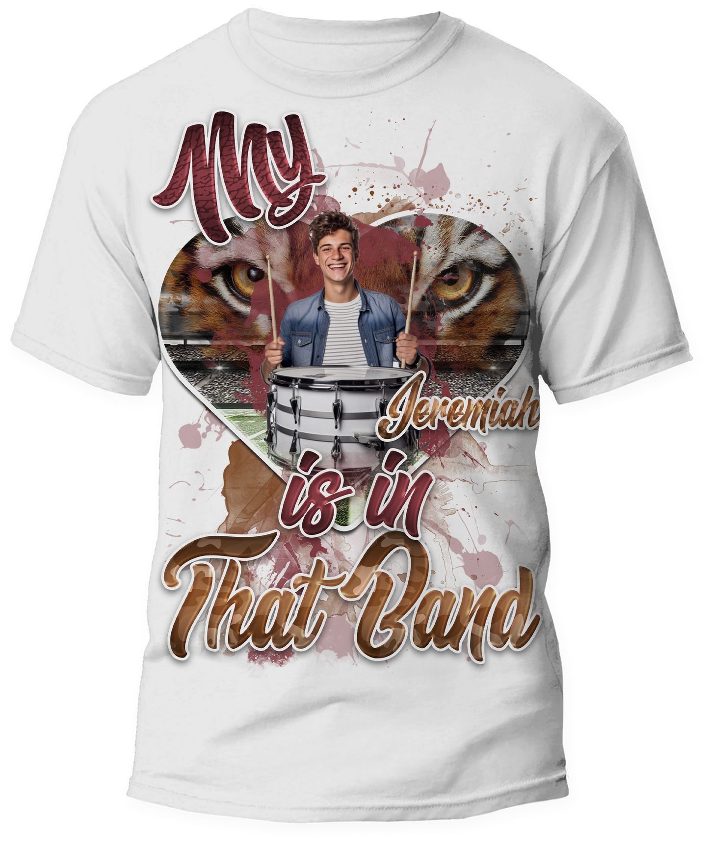 🎉Personalized "My Heart Is In That Band" Graphic T-Shirt - For You and Your Family🎉