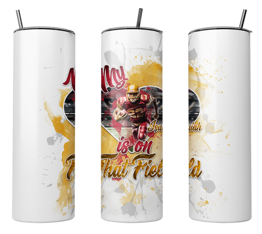 🎉Personalized My Heart Is On That Field Graphic Football Tumbler🎉