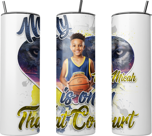 🎉Personalized My Heart Is On That Court Graphic Basketball Tumbler🎉