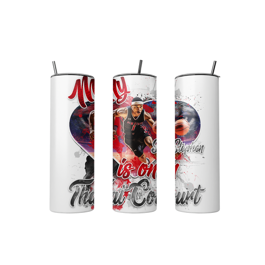 🎉Personalized My Heart Is On That Court Graphic Basketball Tumbler #2🎉