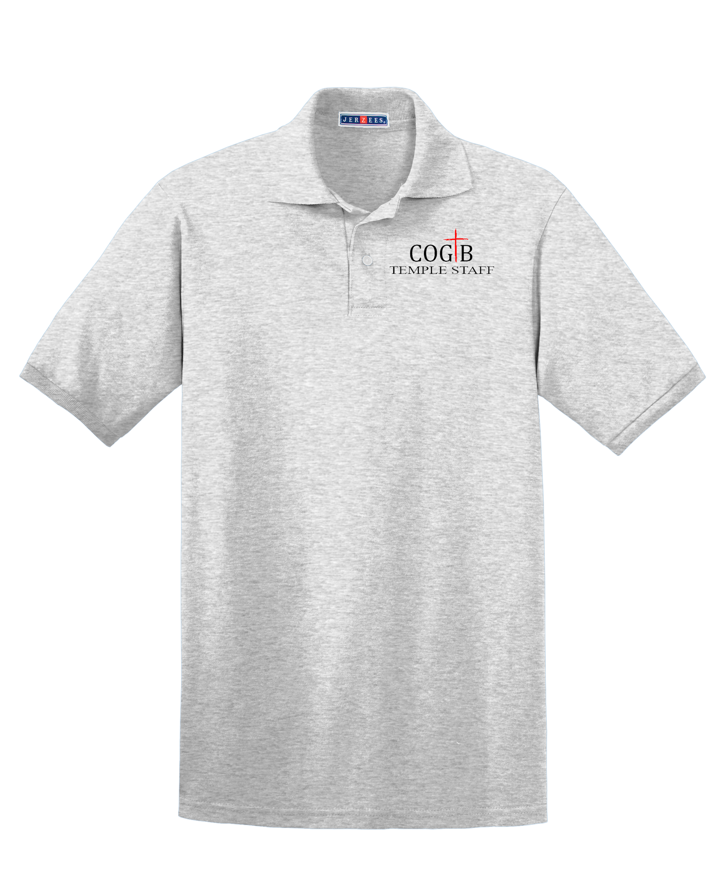 Jerzees Unisex 437 Spotshield Polo with COGTB Temple Staff Logo