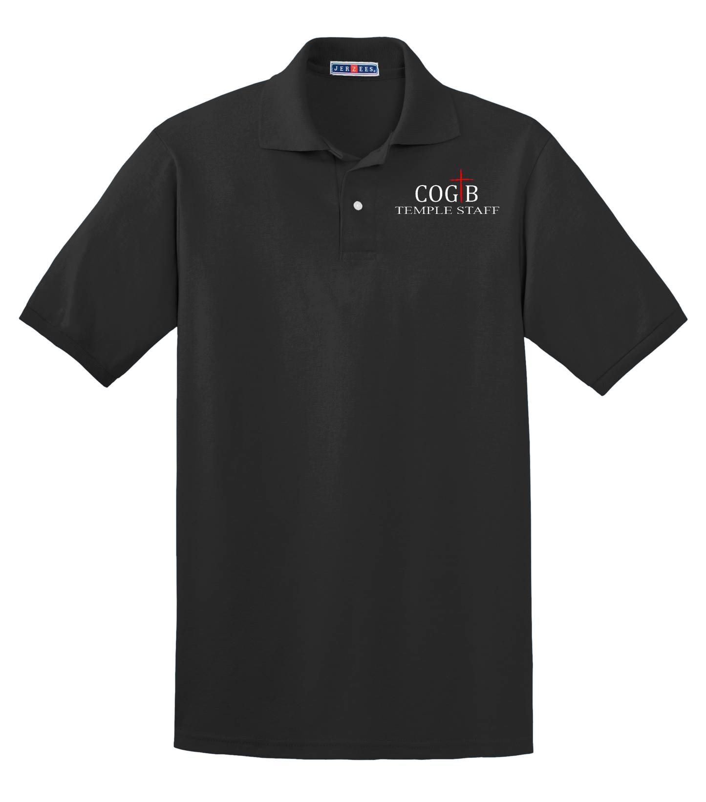 Jerzees Unisex 437 Spotshield Polo with COGTB Temple Staff Logo