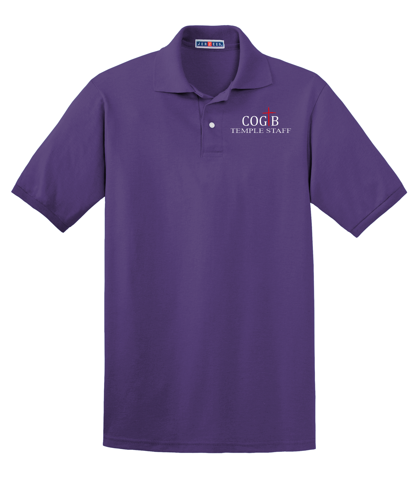 Jerzees Unisex 437 Spotshield Polo with COGTB Temple Staff Logo