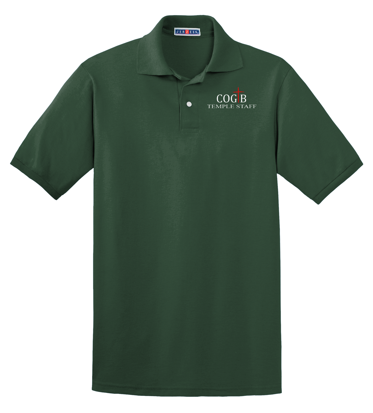 Jerzees Unisex 437 Spotshield Polo with COGTB Temple Staff Logo