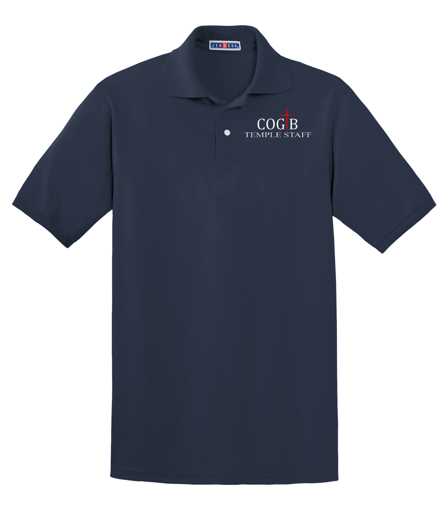 Jerzees Unisex 437 Spotshield Polo with COGTB Temple Staff Logo