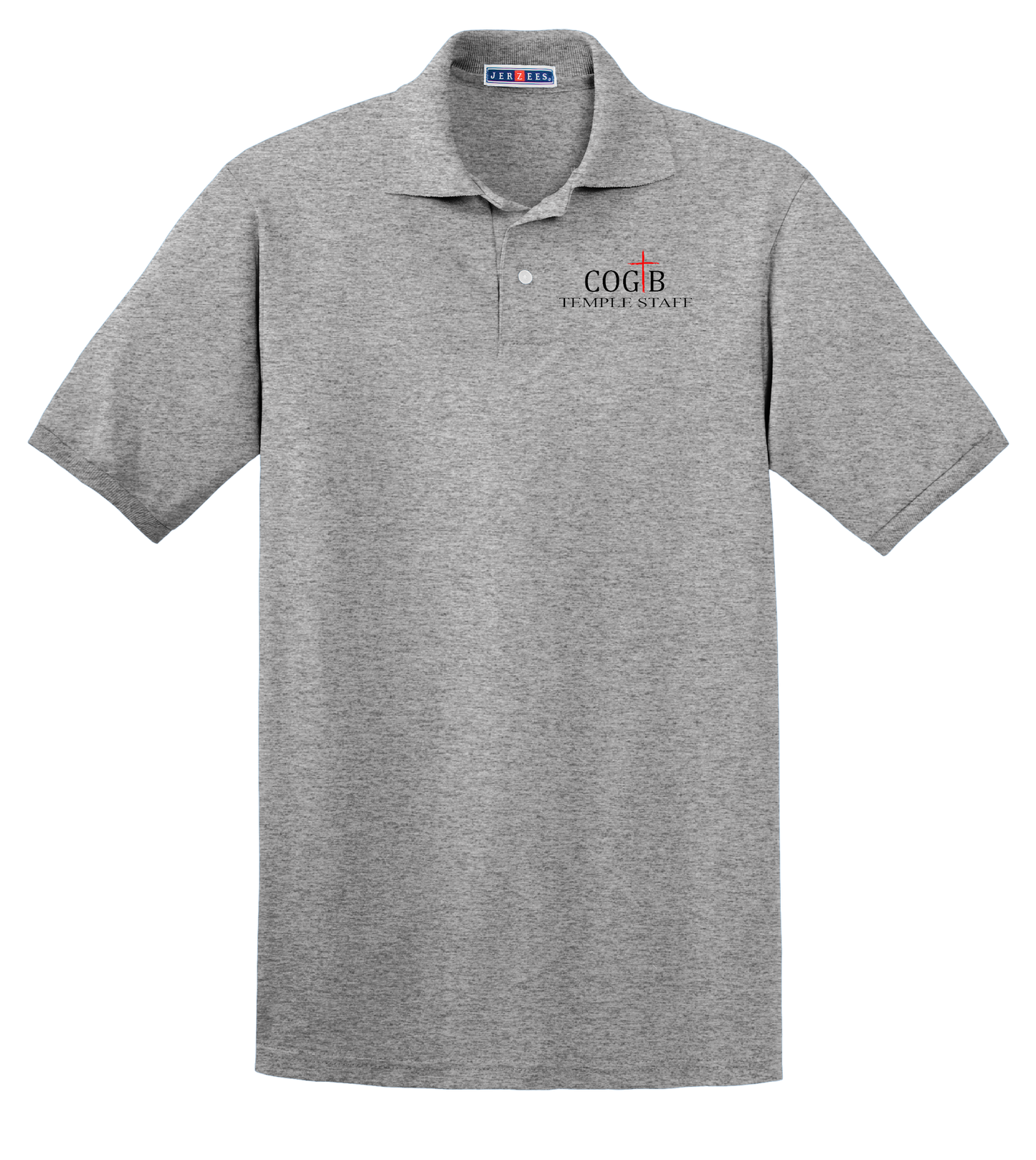 Jerzees Unisex 437 Spotshield Polo with COGTB Temple Staff Logo