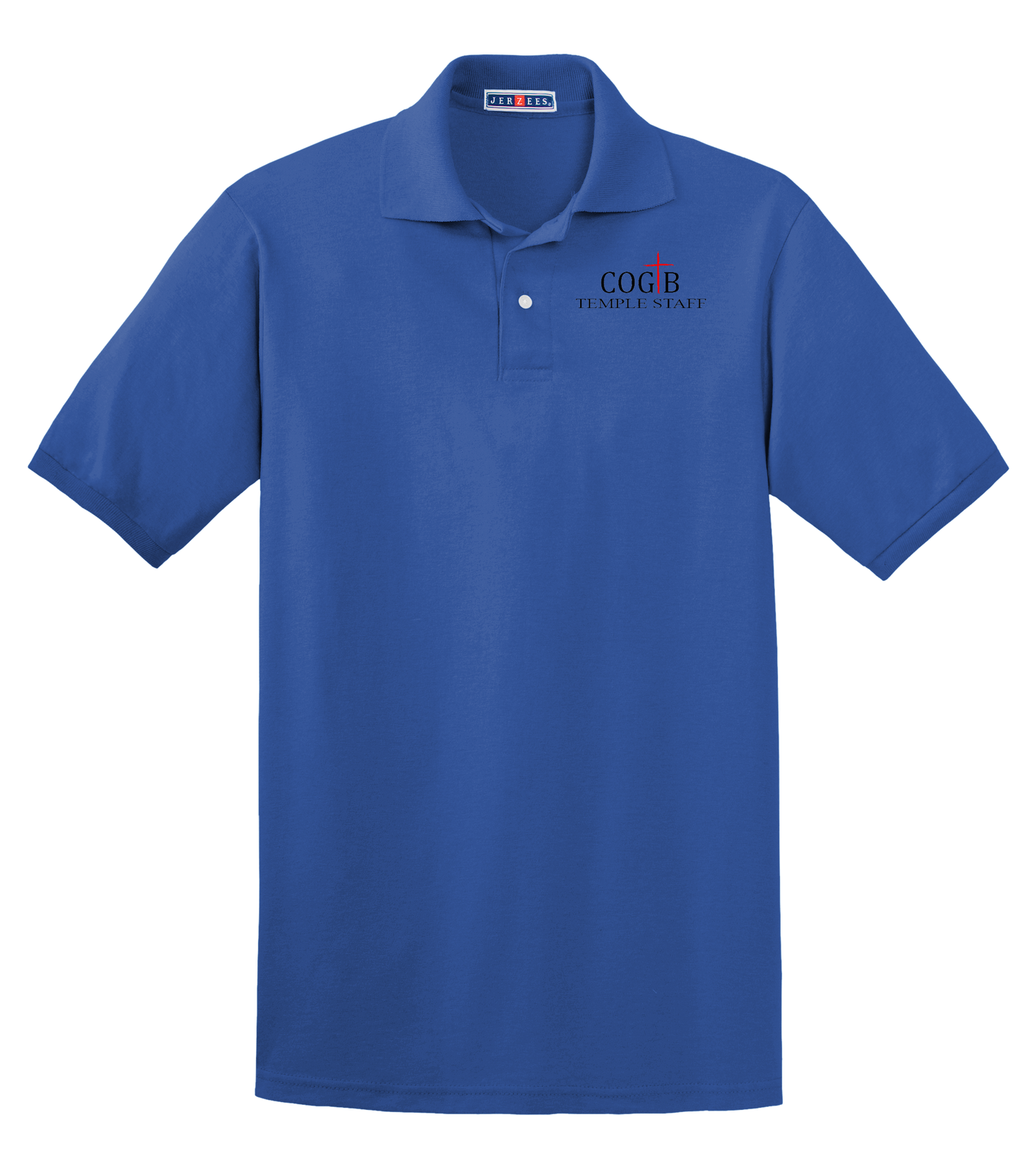 Jerzees Unisex 437 Spotshield Polo with COGTB Temple Staff Logo