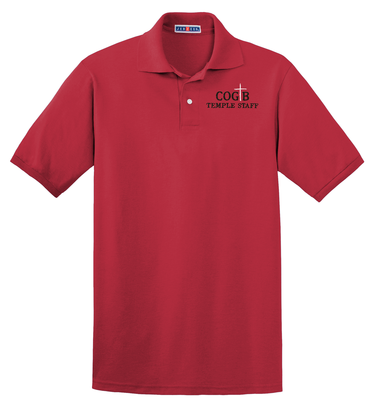 Jerzees Unisex 437 Spotshield Polo with COGTB Temple Staff Logo