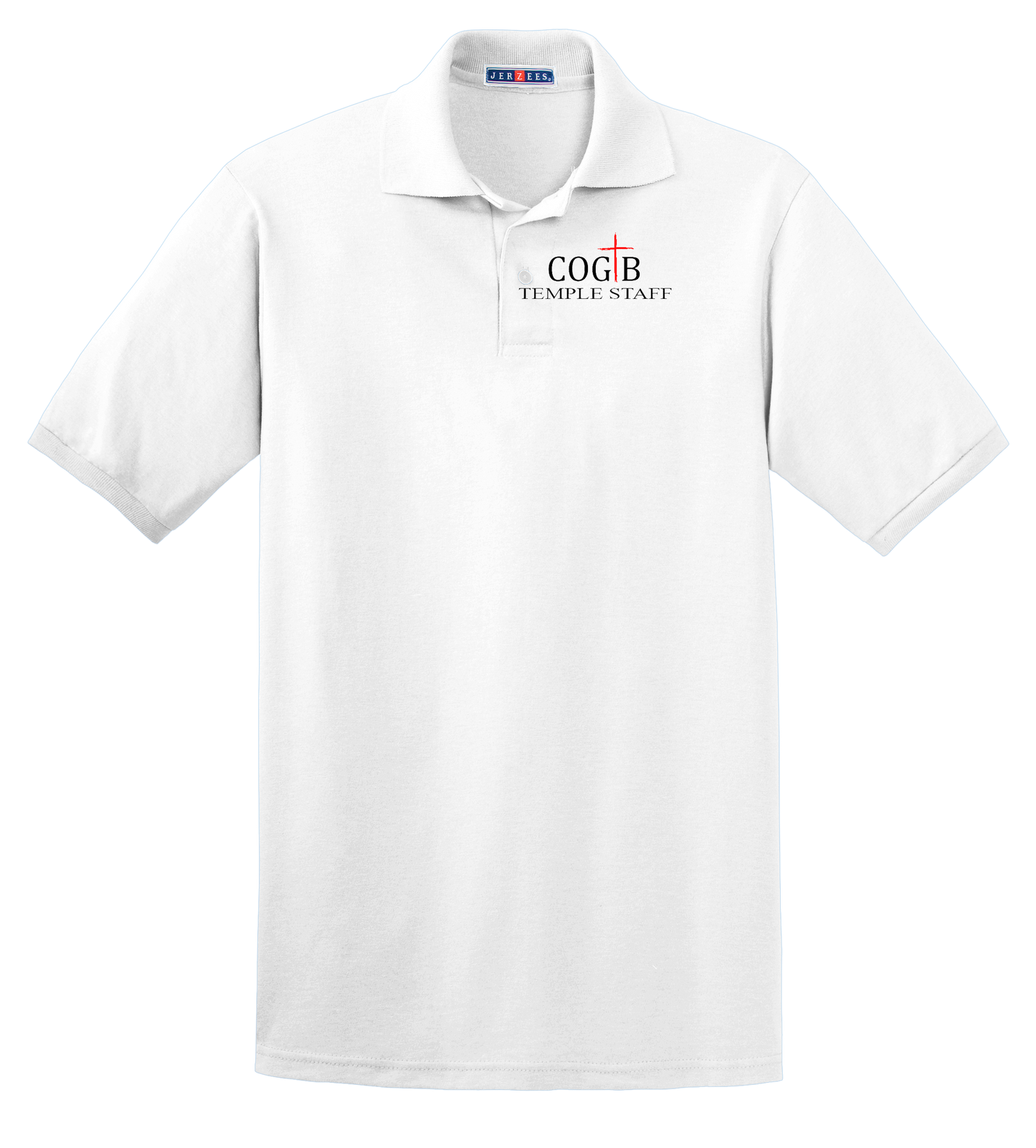 Jerzees Unisex 437 Spotshield Polo with COGTB Temple Staff Logo