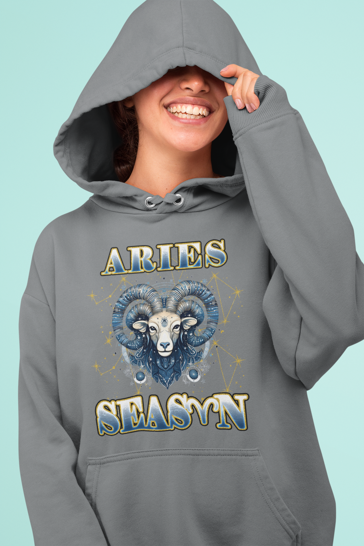 🎉"Aquarius Celestial Zodiac Gray Hoodie🎉