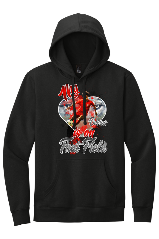 🎉Black Personalized "My Heart Is On That Field" Soccer Hoodie🎉