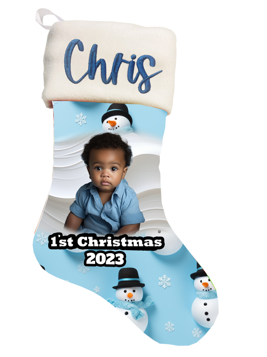 🎉Custom Blue Baby's First Christmas Stocking: Cherish the Magic! 🎉