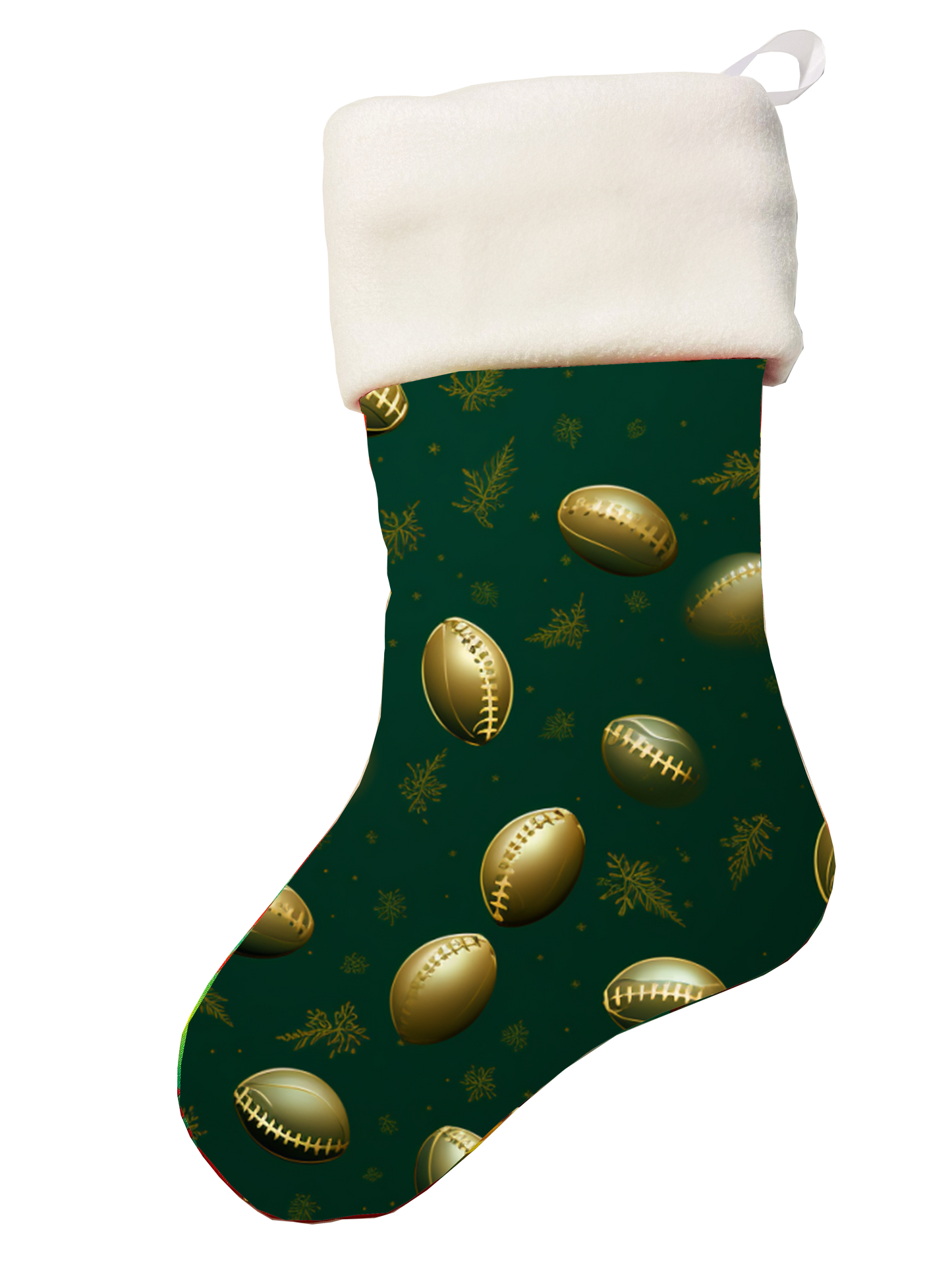 🎉Green Handmade Personalized Football Theme Christmas Stocking - Score Big🎉