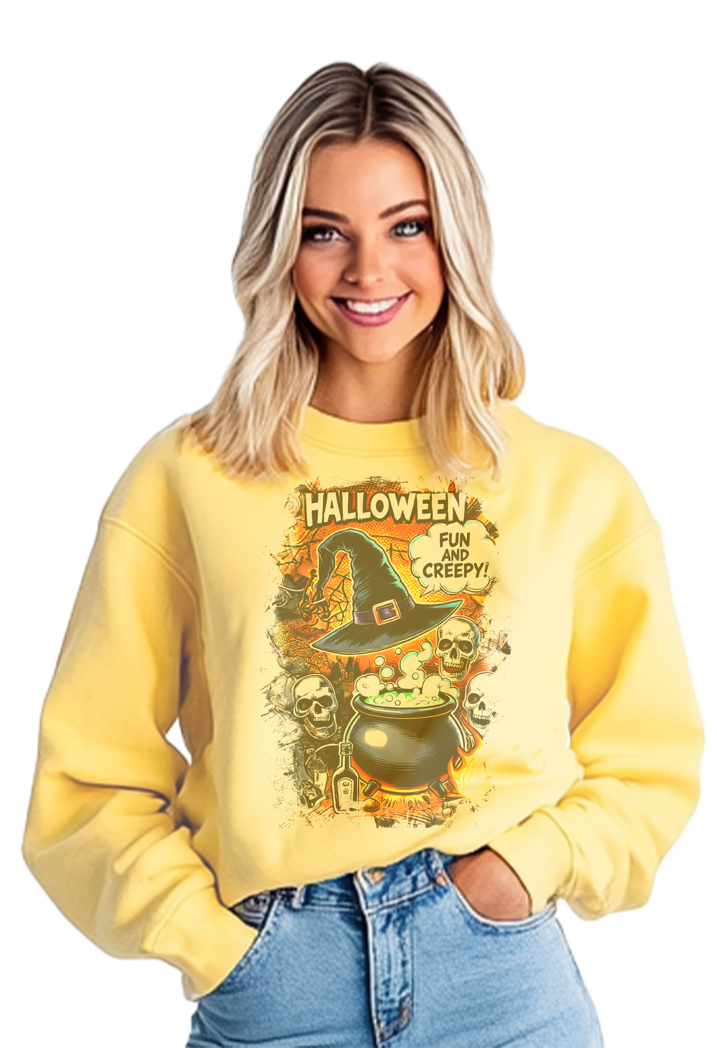 Halloween "Fun And Creepy" Halloween Graphic Sweatshirt