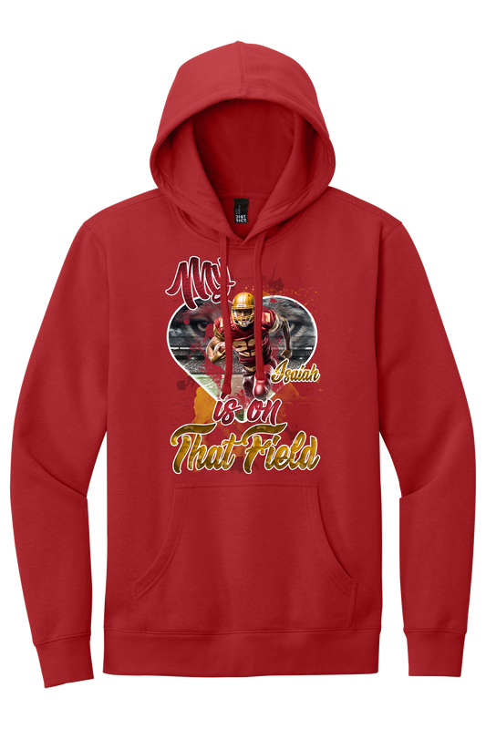 🎉Red Personalized "My Heart Is On That Field" Graphic Football Hoodie🎉