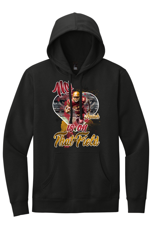 🎉Black Personalized "My Heart Is On That Field" Graphic Football Hoodie🎉