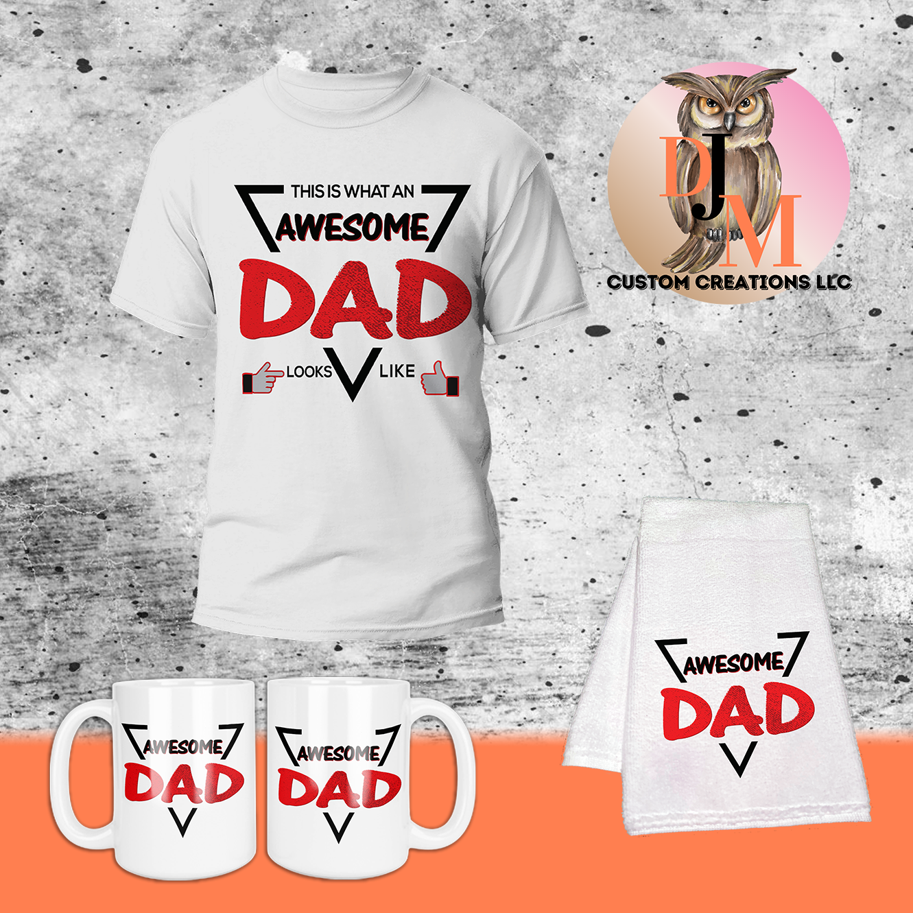 Awesome Dad T-Shirt, Hand Towel, Mug, Father's Day Gift, Dad Gift