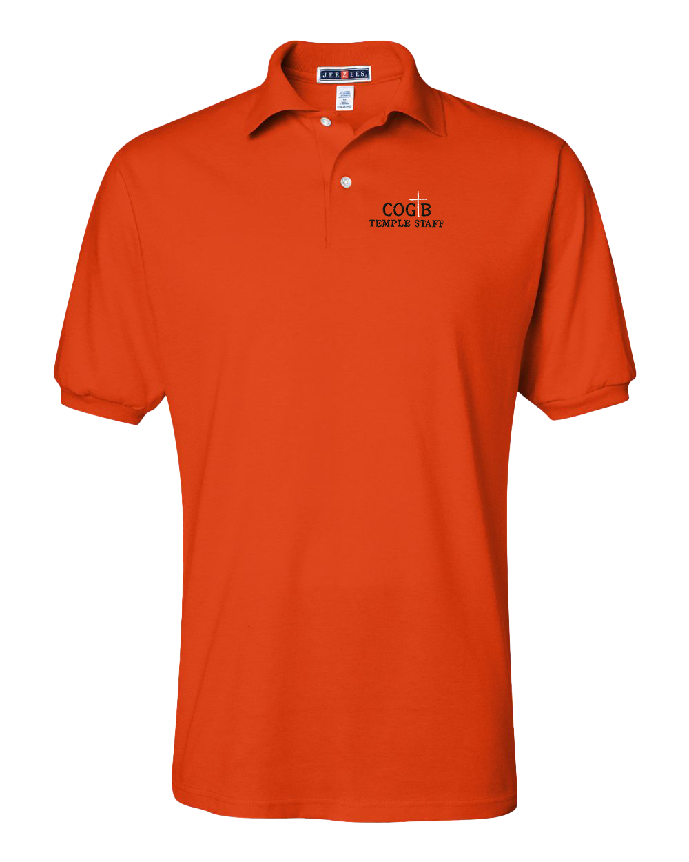 Jerzees Unisex 437 Spotshield Polo with COGTB Temple Staff Logo