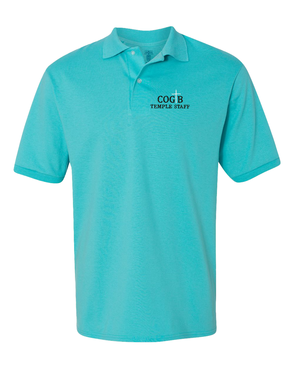 Jerzees Unisex 437 Spotshield Polo with COGTB Temple Staff Logo