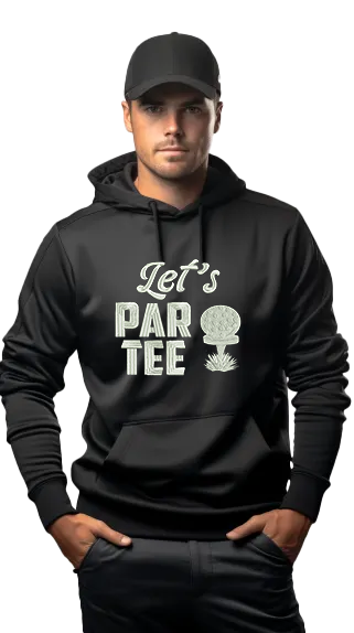 🎉Black "Let's Par Tee" Hoodie For Golfers - Golf Lover Gift🎉