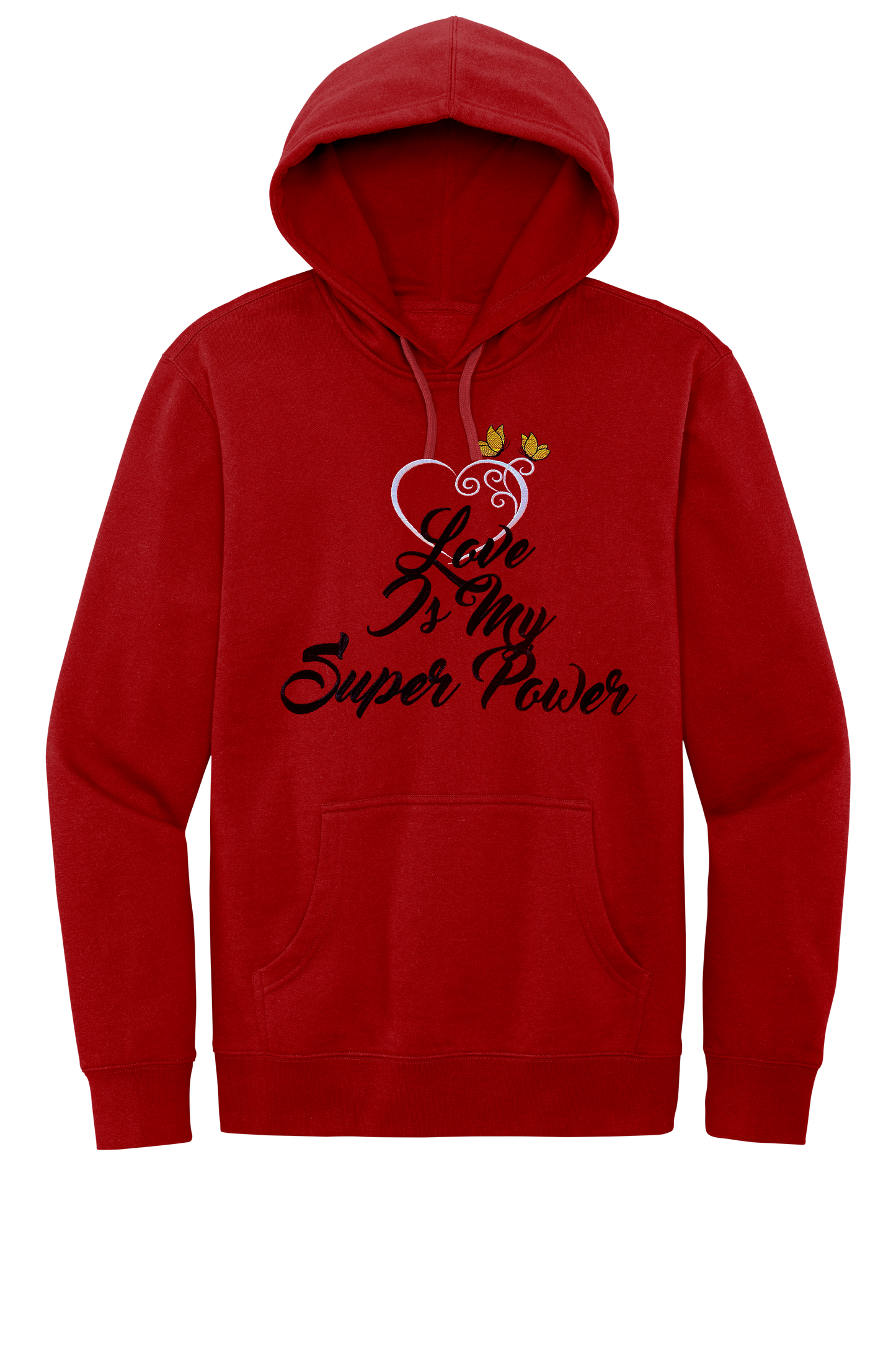 🎉 Embroidered "Love Is My Super Power" Valentine Theme Hoodie🎉