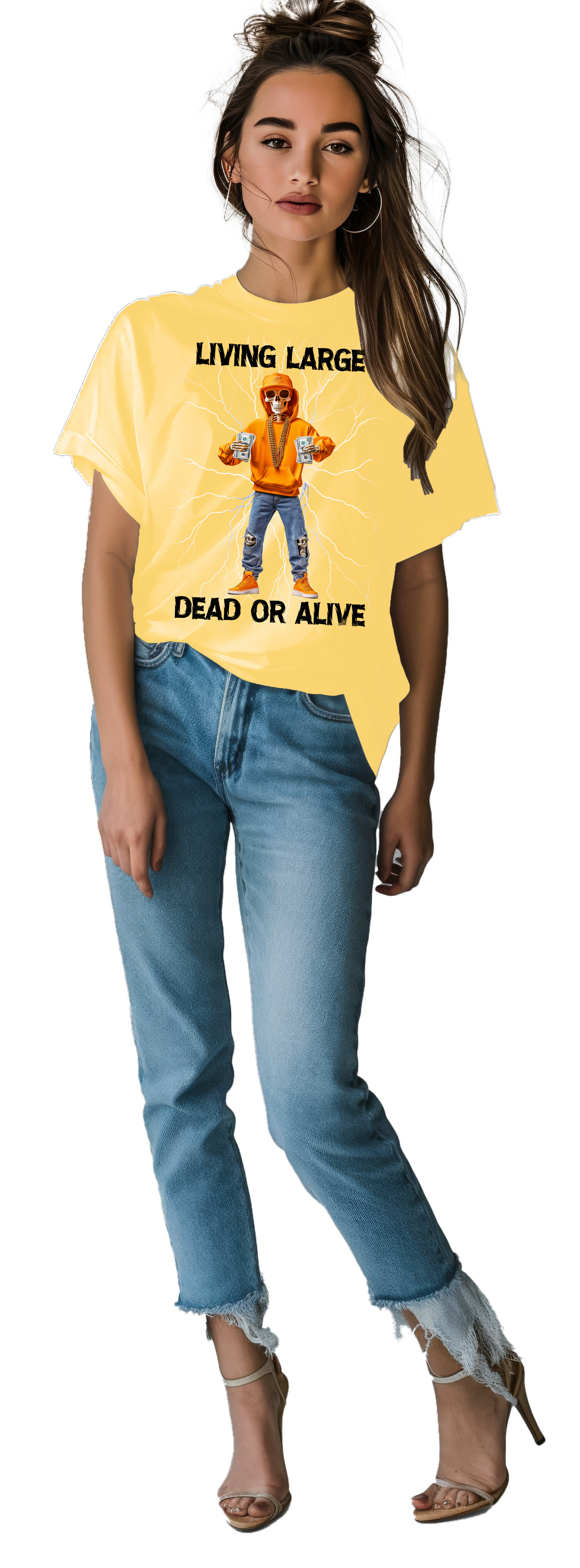 "Living Large Dead Or Alive" Halloween Graphic T-Shirt 🎉