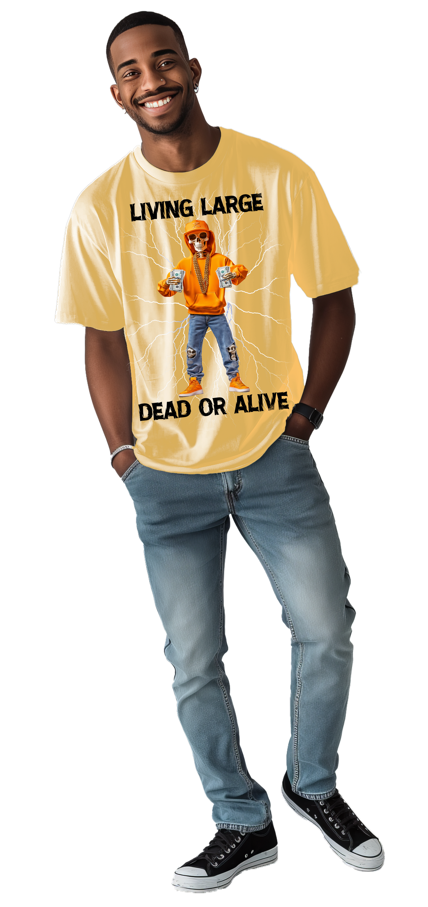 "Living Large Dead Or Alive" Halloween Graphic T-Shirt 🎉