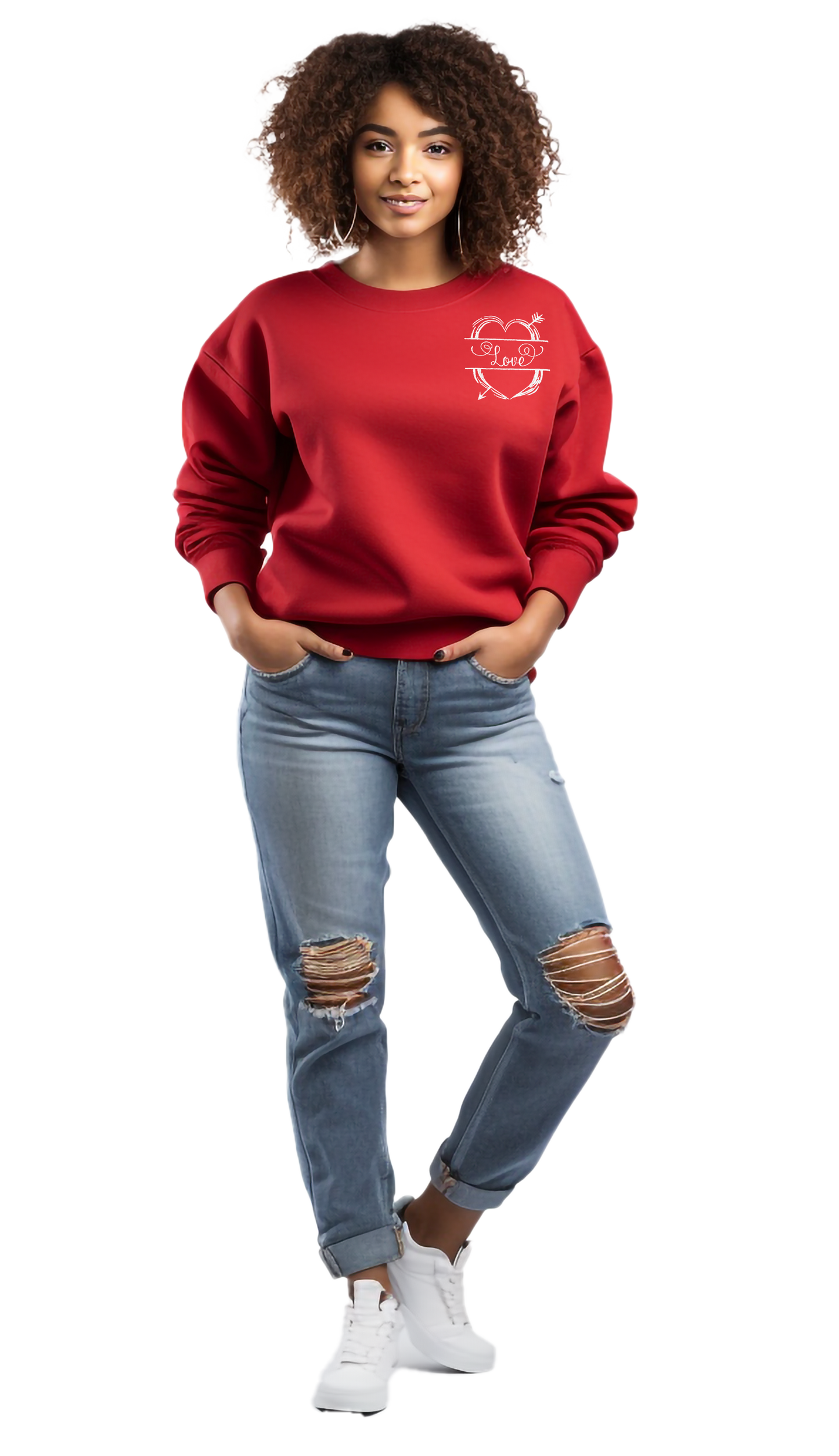 🎉 Embroidered Personalized Valentine Heart Sweatshirt🎉