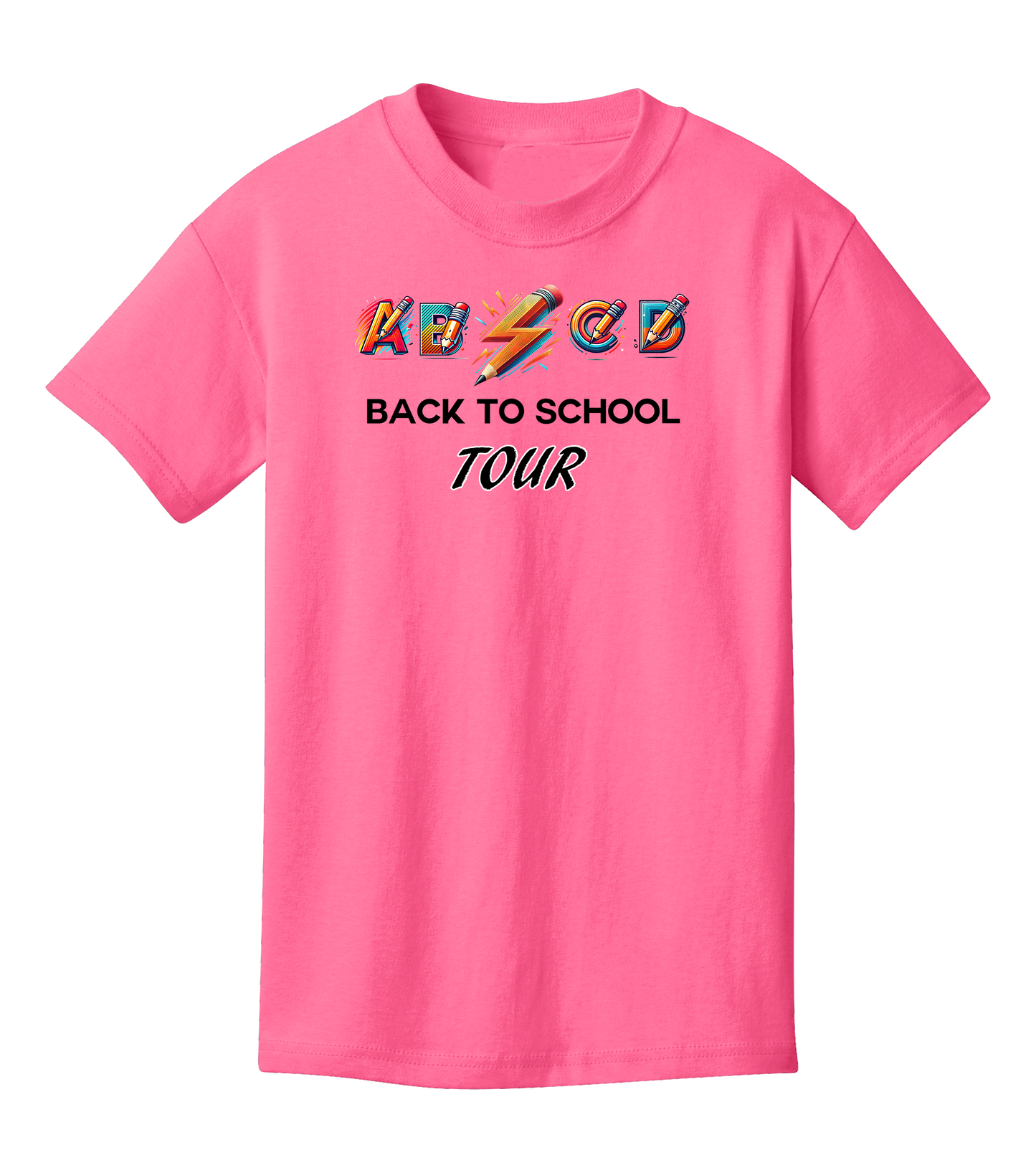 Neon Pink "Back To School Tour" Youth T-Shirt