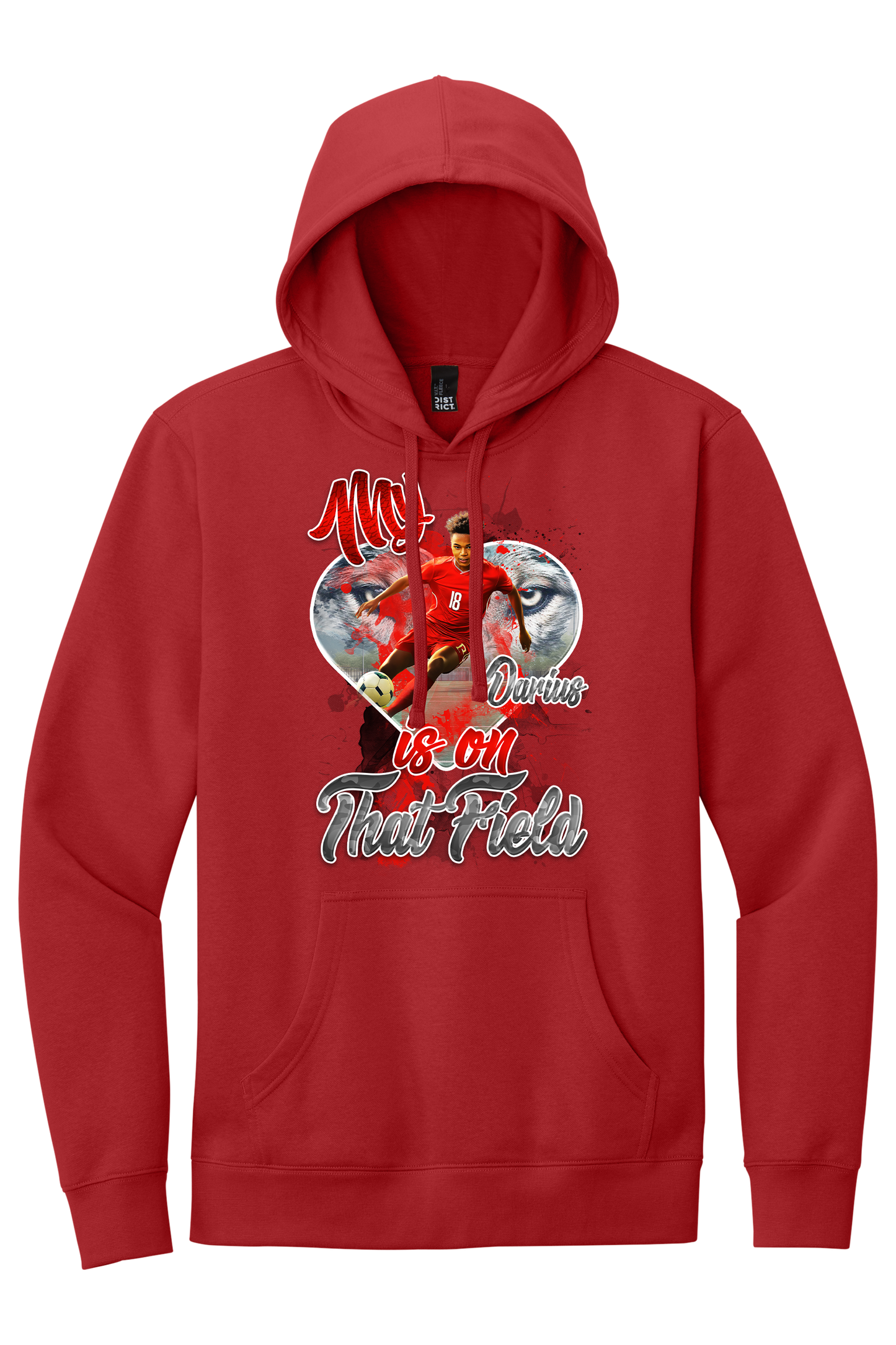 🎉Red Personalized "My Heart Is On That Field" Soccer Hoodie🎉