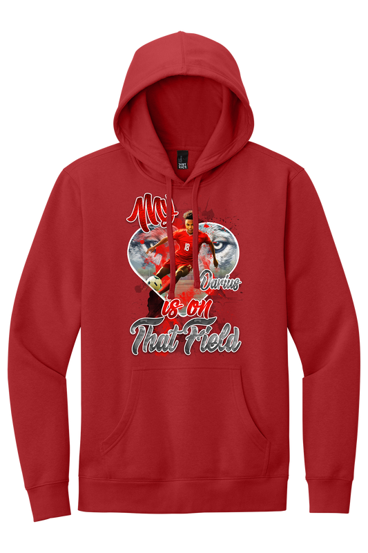 🎉Red Personalized "My Heart Is On That Field" Soccer Hoodie🎉