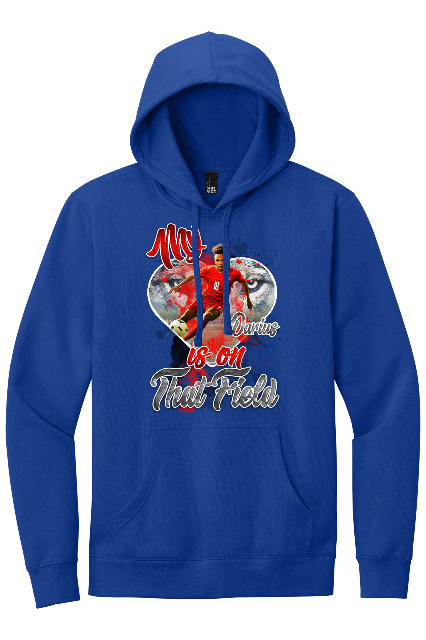 🎉Royal Blue Personalized "My Heart Is On That Field" Soccer Hoodie🎉