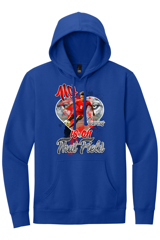 🎉Royal Blue Personalized "My Heart Is On That Field" Soccer Hoodie🎉