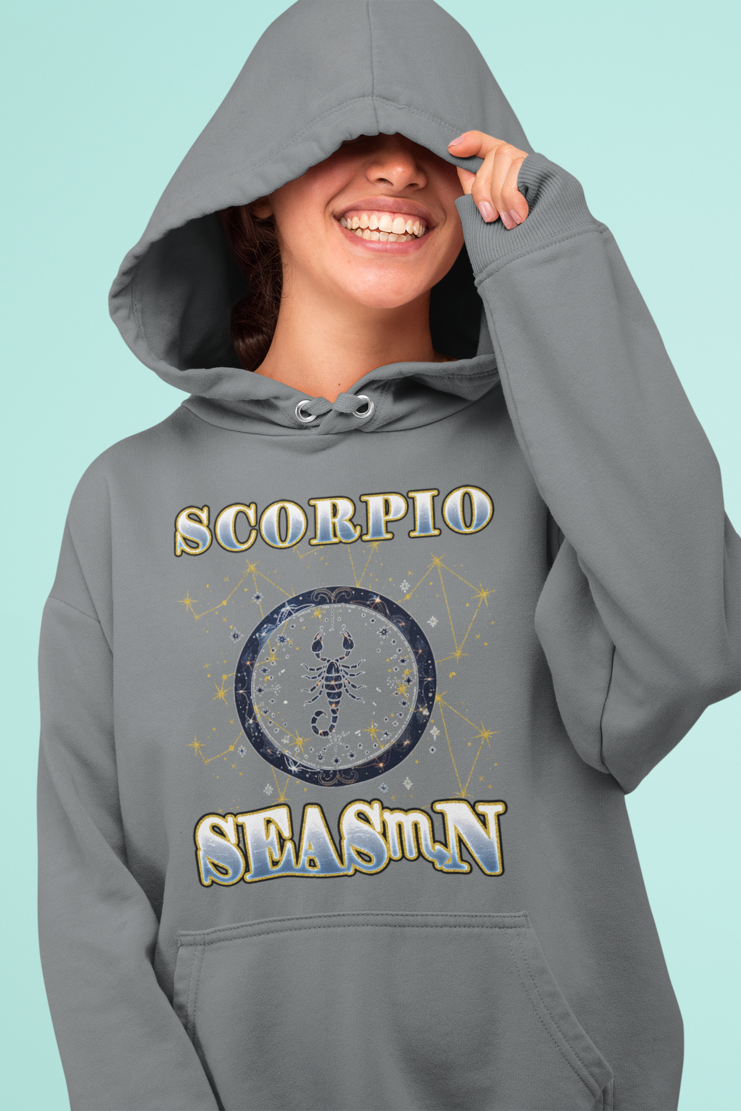 🎉"Aquarius Celestial Zodiac Gray Hoodie🎉