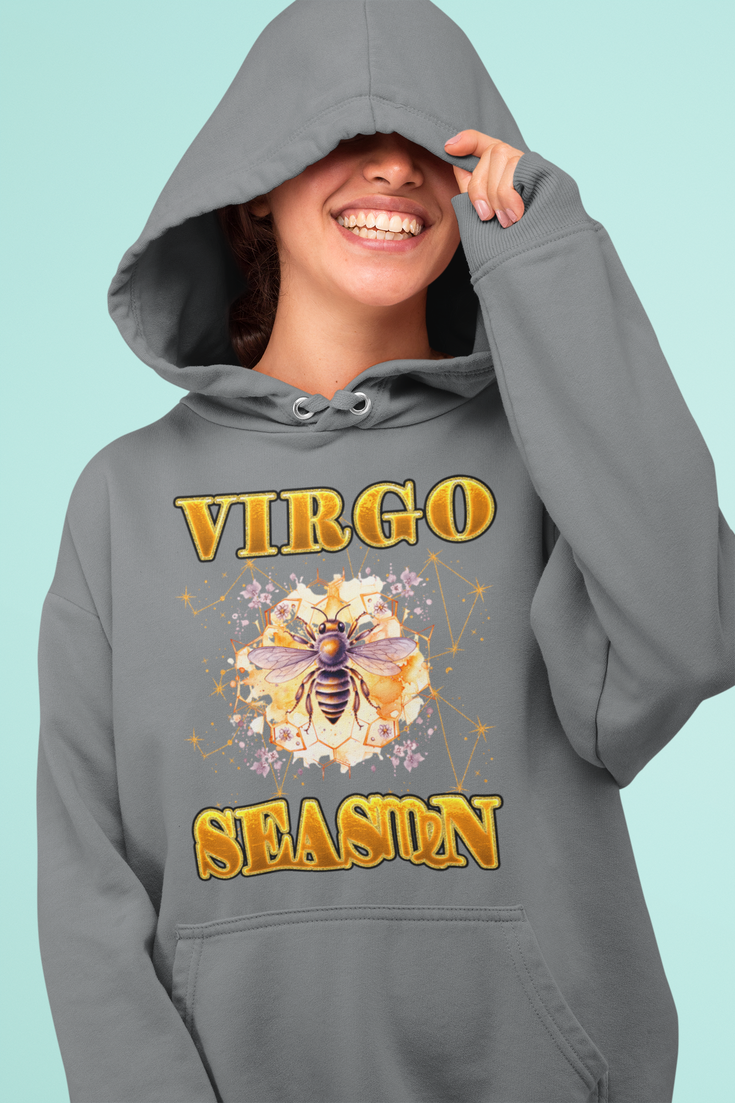 🎉"Aquarius Celestial Zodiac Gray Hoodie🎉