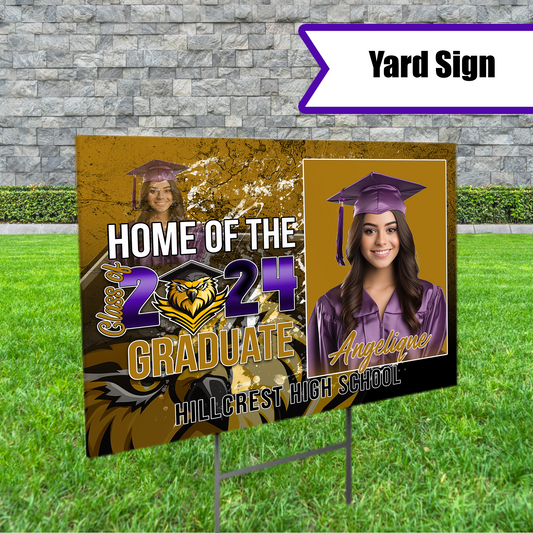 🔥Custom Grunge 2024 Graduation Yard Sign #2 - Showcase Achievements in Style🔥