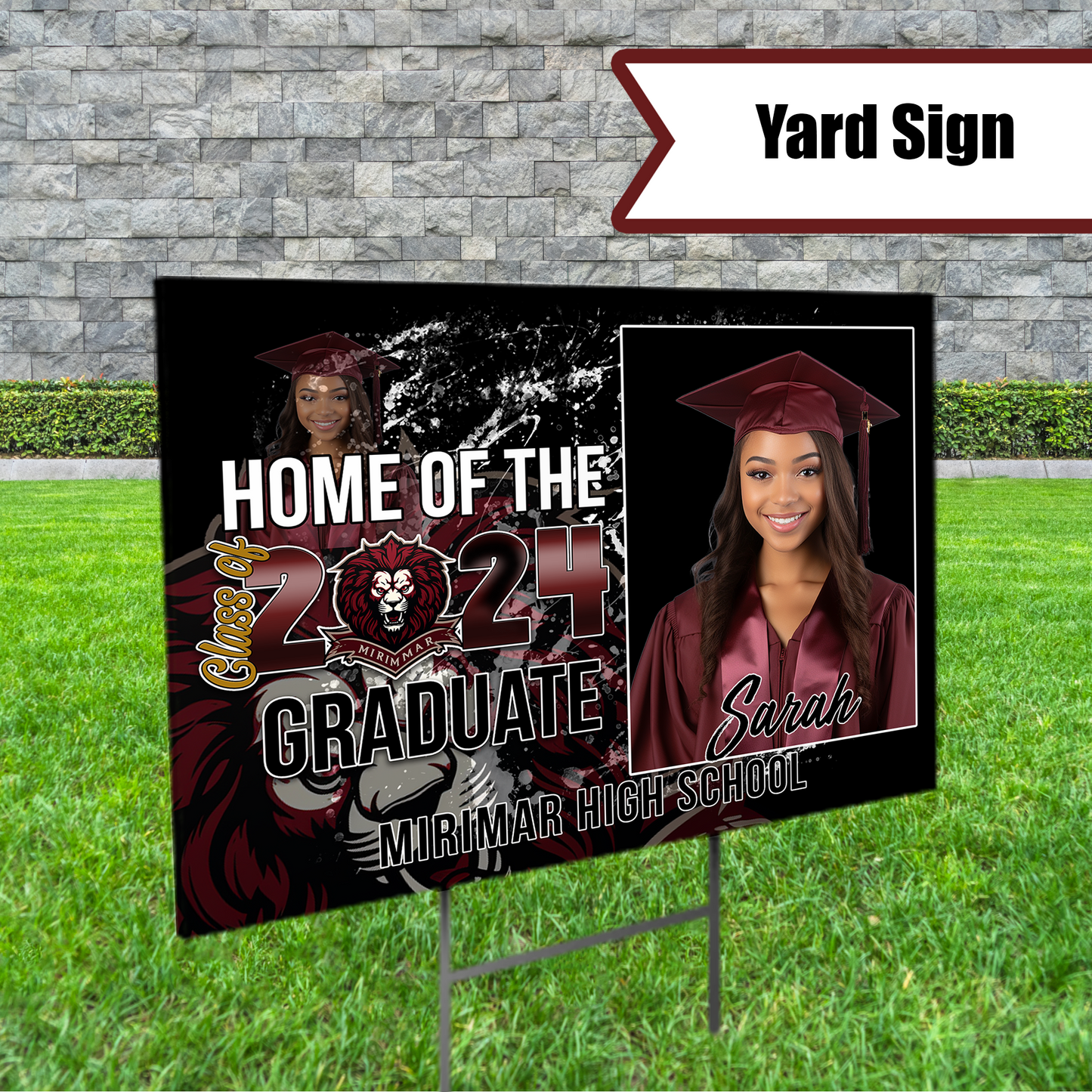 🔥Custom Grunge 2024 Graduation Yard Sign #3 - Showcase Achievements in Style🔥