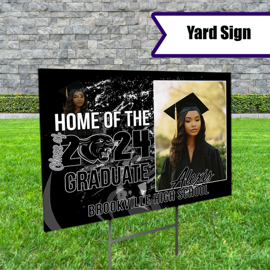 🔥Custom Grunge 2024 Graduation Yard Sign #5 - Showcase Achievements in Style🔥